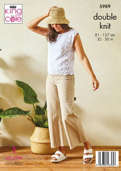 Sweater and Summer Top in King Cole Linendale DK - Pattern 5989
