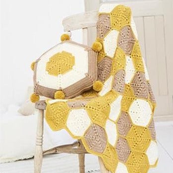 Stylecraft Bellissima DK - Crochet Honeycomb Blanket and Cushion Kit