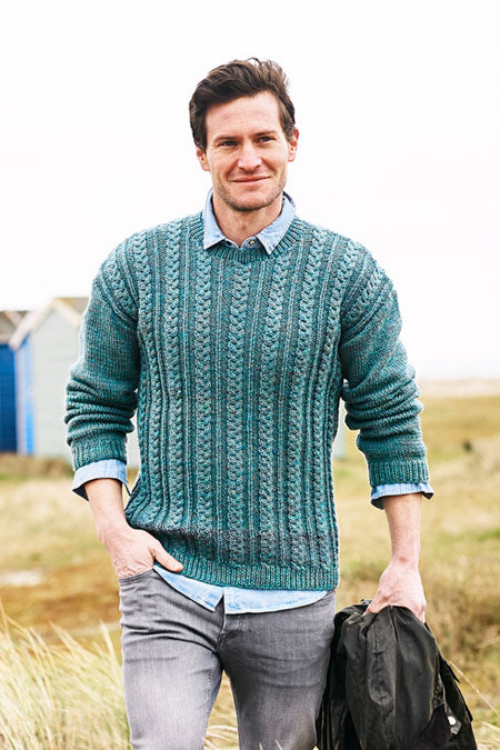 Stylecraft Highland Heathers Aran Pattern - 9875 Men's Sweaters