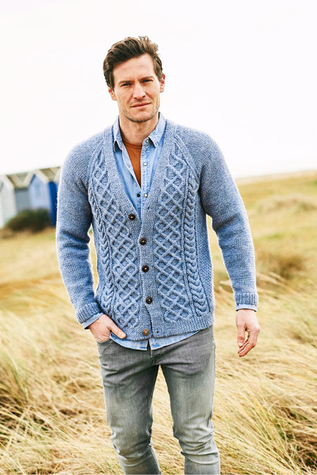 Stylecraft Highland Heathers Aran Pattern - 9876 Men's Cardigans