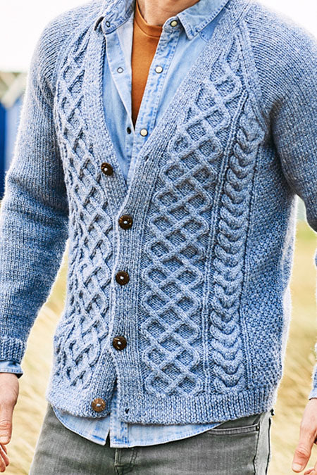 Stylecraft Highland Heathers Aran Pattern - 9876 Men's Cardigans