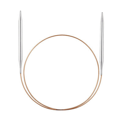 ADDI Fixed Circular Aluminium and Brass Knitting Needles 60cm for Yarn or Wool