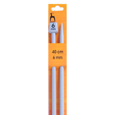 Pony Plastic Single Pointed Knitting Needles 40cm