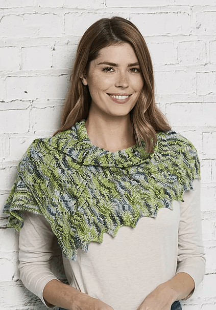 Garden Shawl knitted in Manos Del Uruguay Alegria 4ply - Free Download