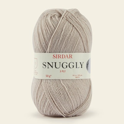 Ball of Sirdar Snuggly 3 Ply Yarn in shade Biscuit 522