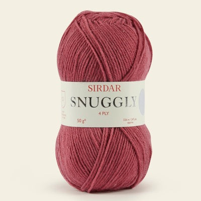Ball of Sirdar Snuggly 4 Ply Yarn I shade Cherry Pie 484