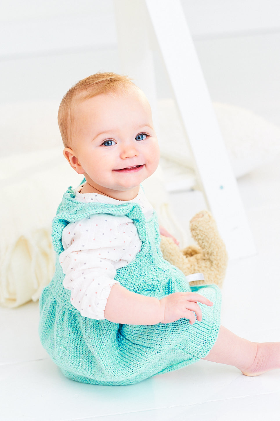 Stylecraft Baby Sparkles DK Knitting Pattern Sleeveless Dress