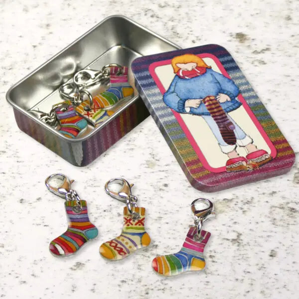 Emma Ball Clip On Stitch Markers in a Tin