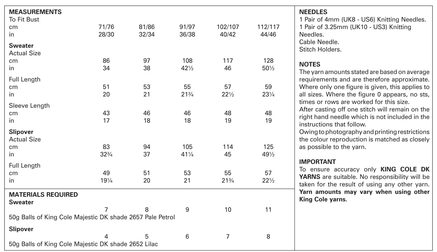 King Cole Sweater and Slipover: 5227