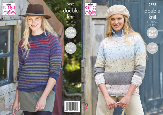 King Cole Homespun DK Pattern - Round and High Neck Sweaters 5795