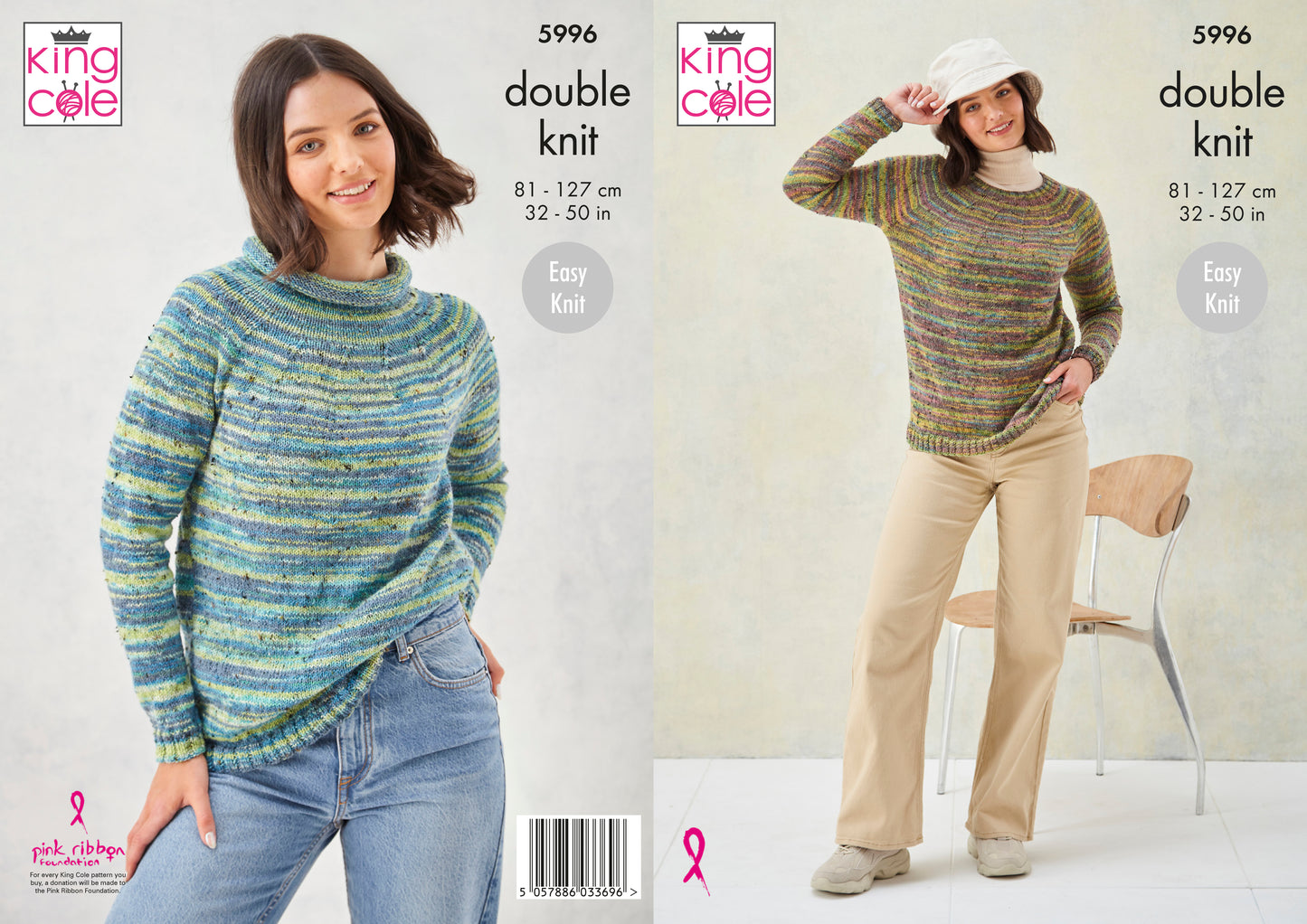King Cole Homespun Prism DK Pattern - Sweaters 5996