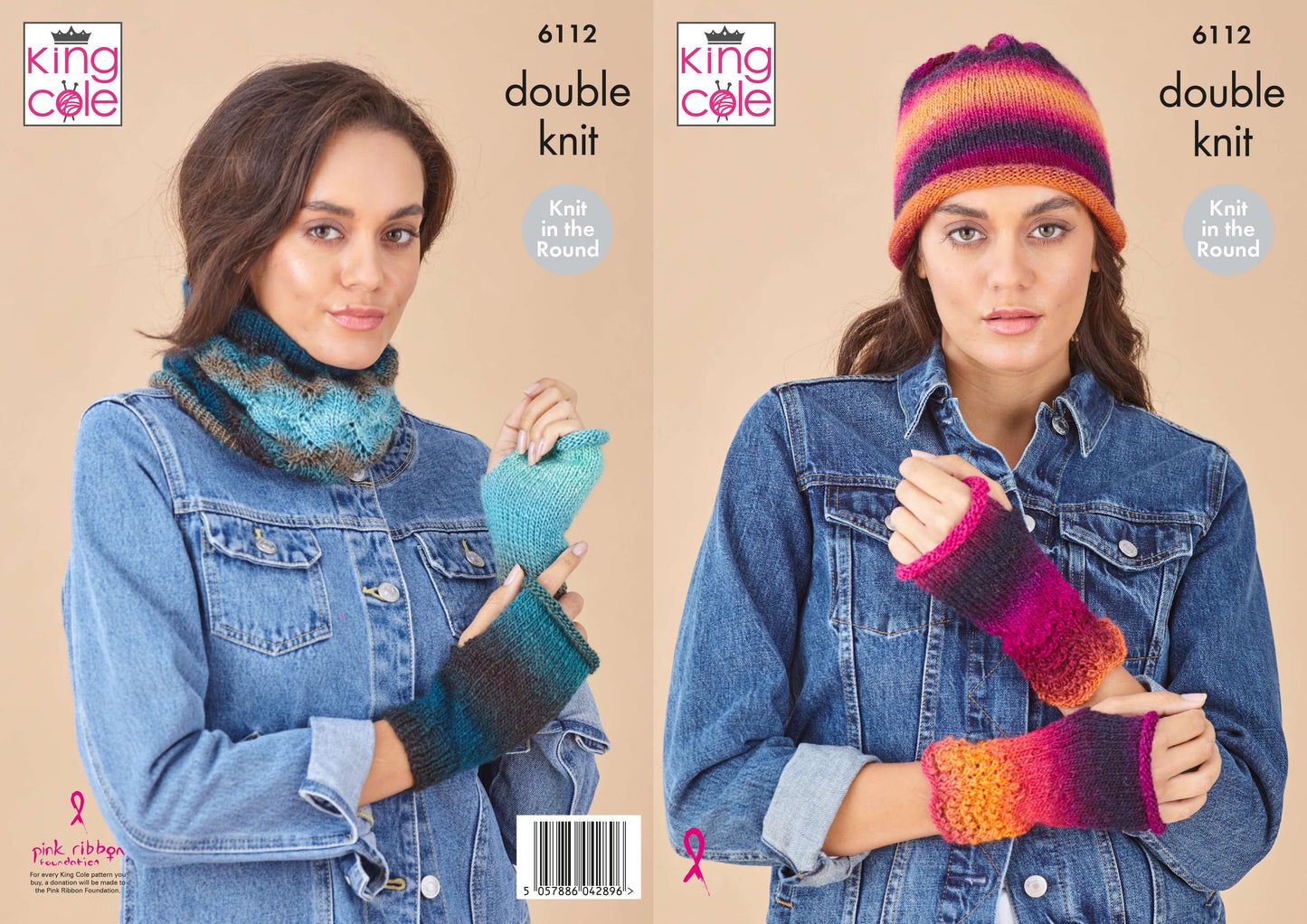 Sloppy Hat and Wrist Warmers knitted in King Cole Riot: King Cole 6112: