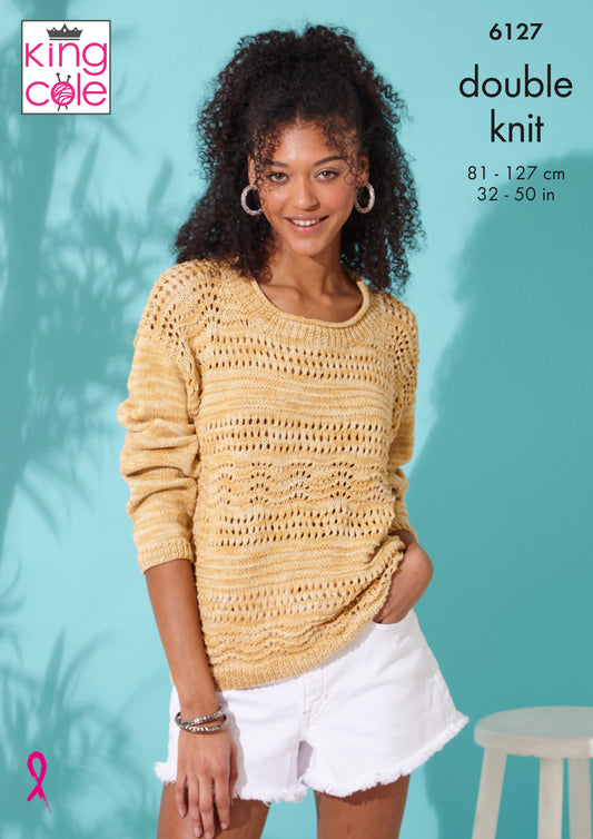 King Cole Sweater & Top Knitted in Linendale Reflections DK - 6127