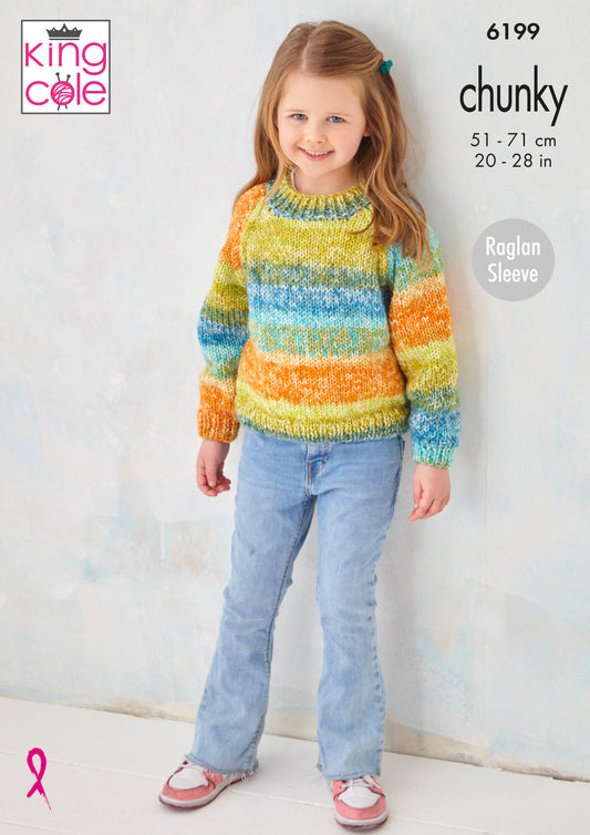 King Cole Children’s Chunky Sweater & Cardigan: 6199