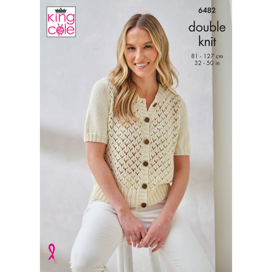 Cardigan and Sweater knitted in King Cole Linendale DK: 6482