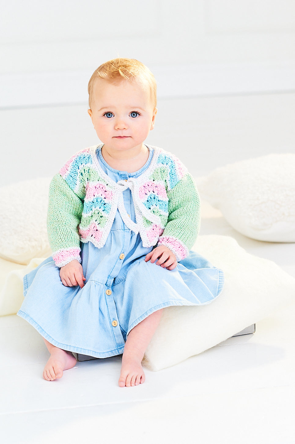 Stylecraft Baby Sparkle DK Knitting Pattern Cardigan