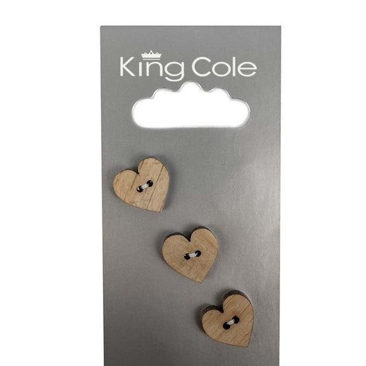 Wooden Heart Buttons