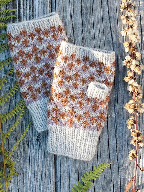 Introduction to Colour-work Knitting in the Round - Cloudberry Mitts