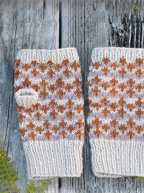 Introduction to Colour-work Knitting in the Round - Cloudberry Mitts