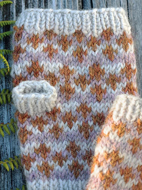 Introduction to Colour-work Knitting in the Round - Cloudberry Mitts