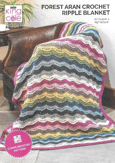 Crochet Blanket in King Cole Forest Aran