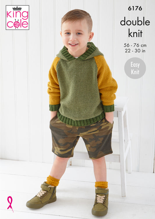 Children’s Sweater and Hoodie: Knitted In King Cole Cherished DK - 6176