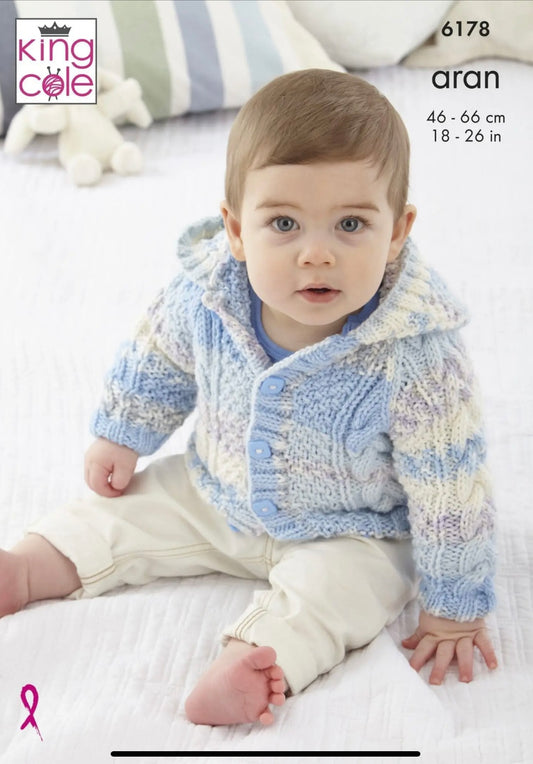 King Cole Baby Cardigans and Hat 6178