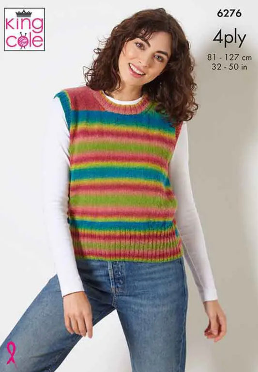 King Cole 4ply Slipover & Sweater in King Cole Riot: 6276