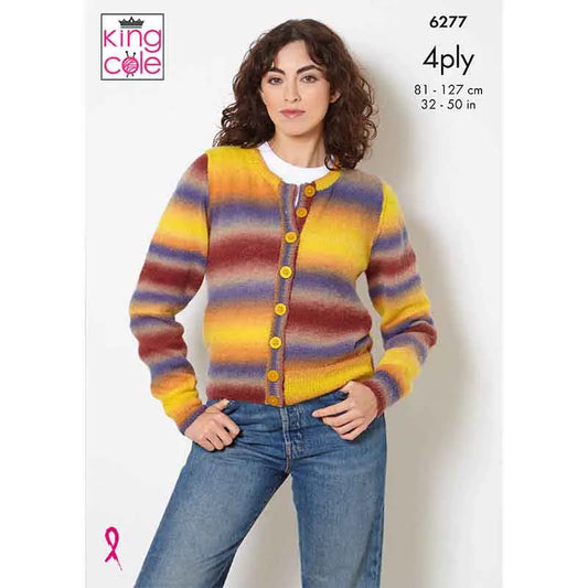 Waistcoat & Cardigan in King Cole Rebel 4ply: King Cole 6277