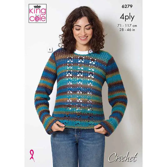 Sweater & Accessories crocheted in King Cole Rebel 4ply: King Cole 6279