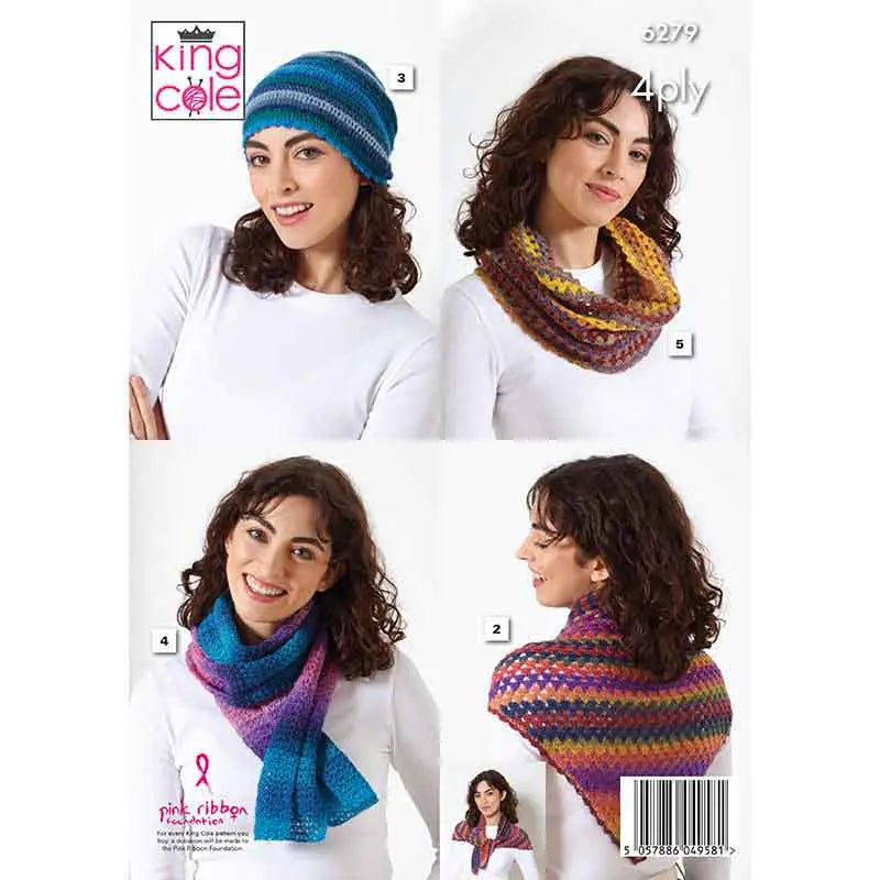 Sweater & Accessories crocheted in King Cole Rebel 4ply: King Cole 6279