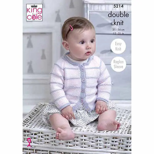 Baby Cardigans knitted in King Cole DK: 5214