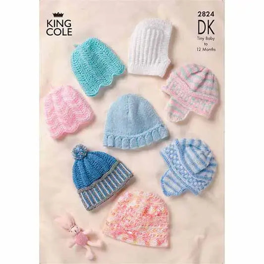 Baby Hats Knitted in King Cole DK:  2824