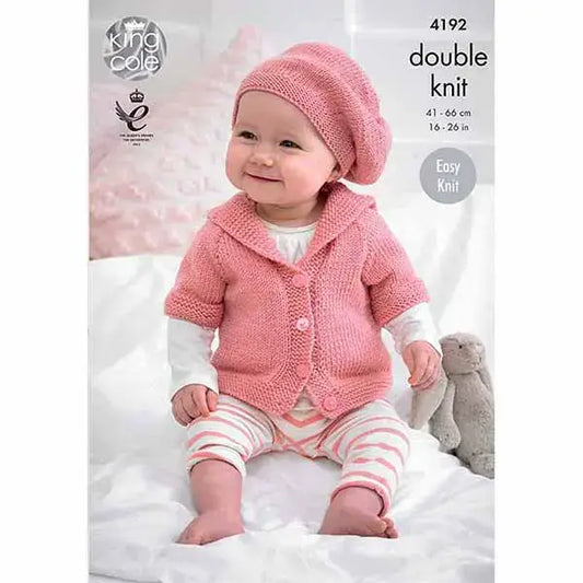 Baby Cardigans & Beret in King Cole DK:  4192
