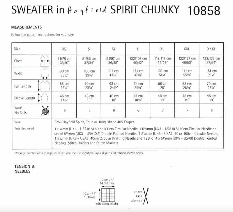 Sweater in Hayfield Spirit Chunky: 10858