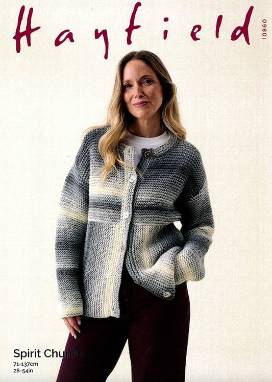 Cardigan knitted in Hayfield Spirit Chunky: 10860