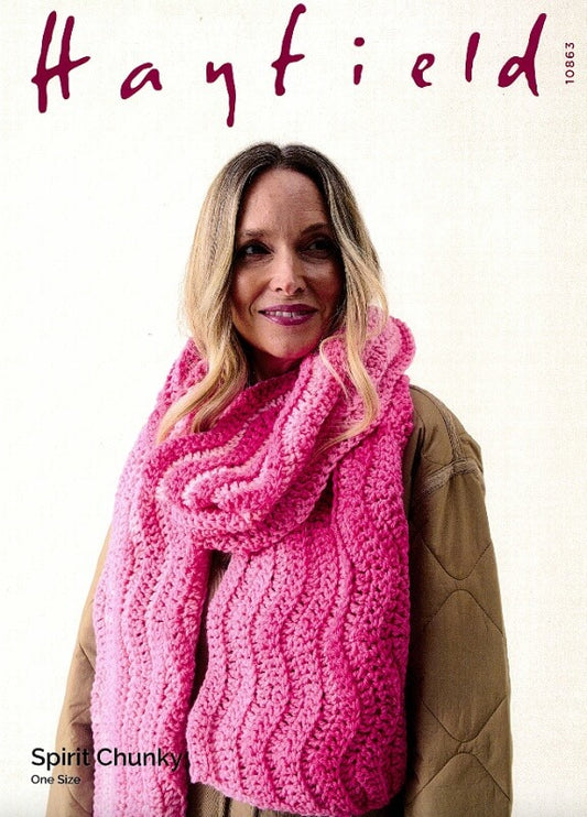 Crochet Scarf in Hayfield Spirit Chunky: 10863