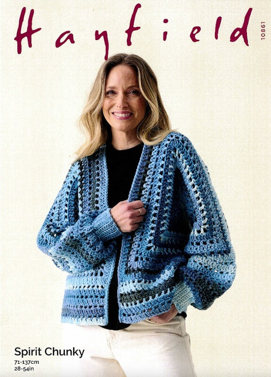 Crochet Cardigan in Hayfield Spirit Chunky: 10861