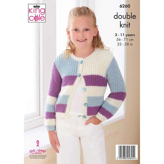 Childs Sweater and Cardigan King Cole Pattern 6260