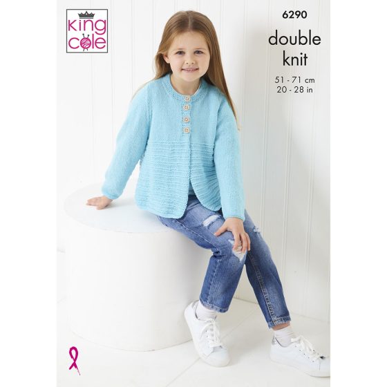 Cardigan and Sweater knitted in Comfort Baby DK King Cole - Pattern 6290