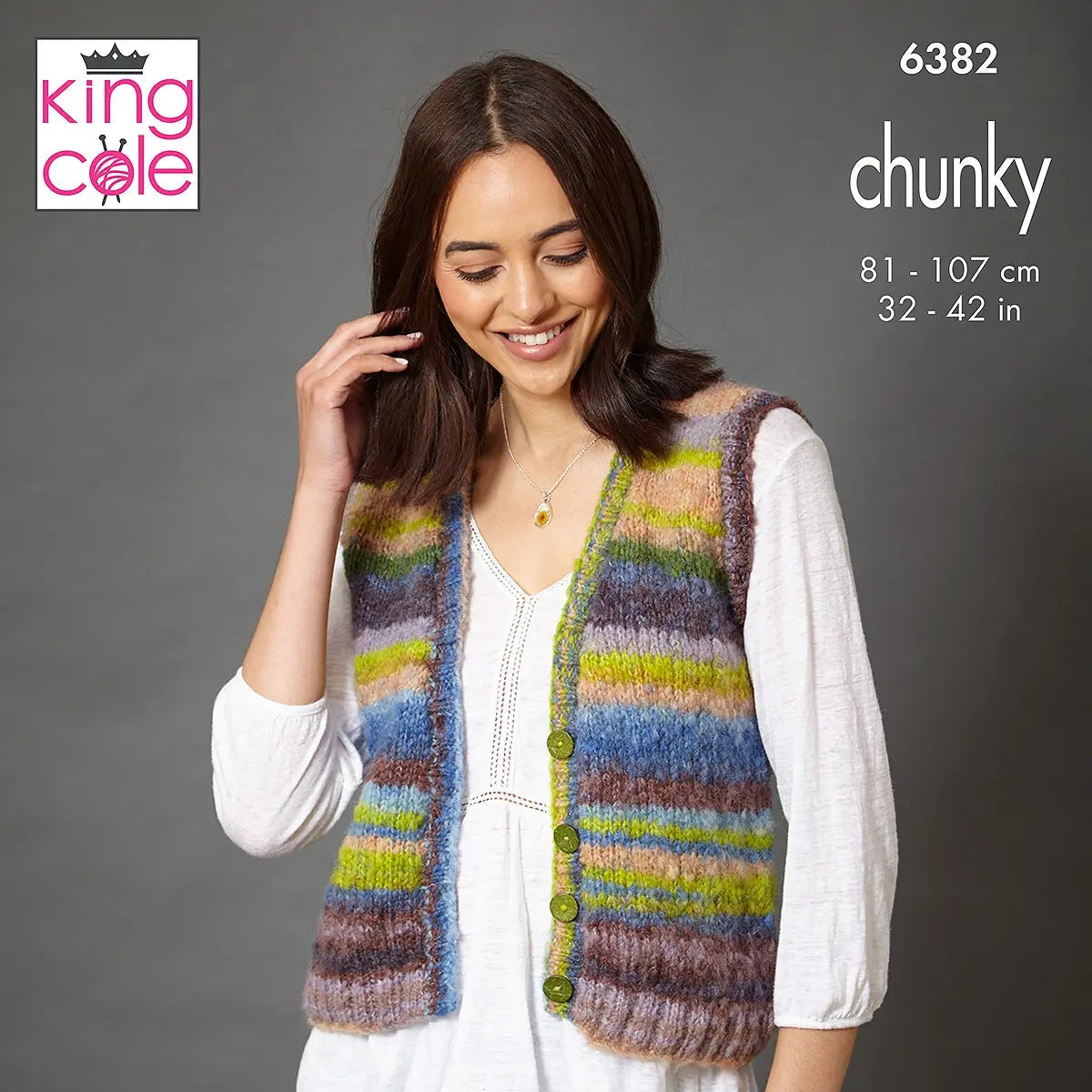 Waistcoat and Tank Top knitted in Flair Chunky - King Cole Pattern 6382