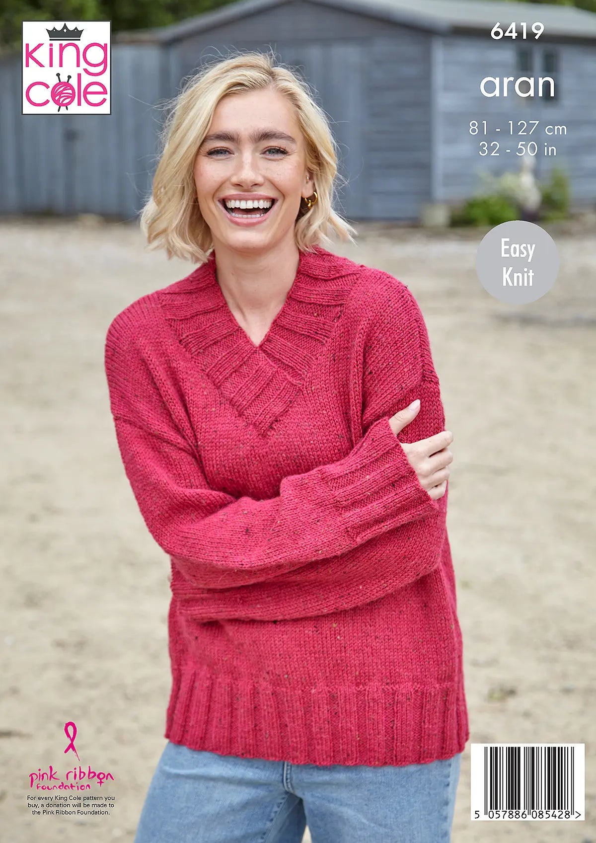 Ladies’ Sweaters knitted in Homespun Aran - King Cole Pattern 6419