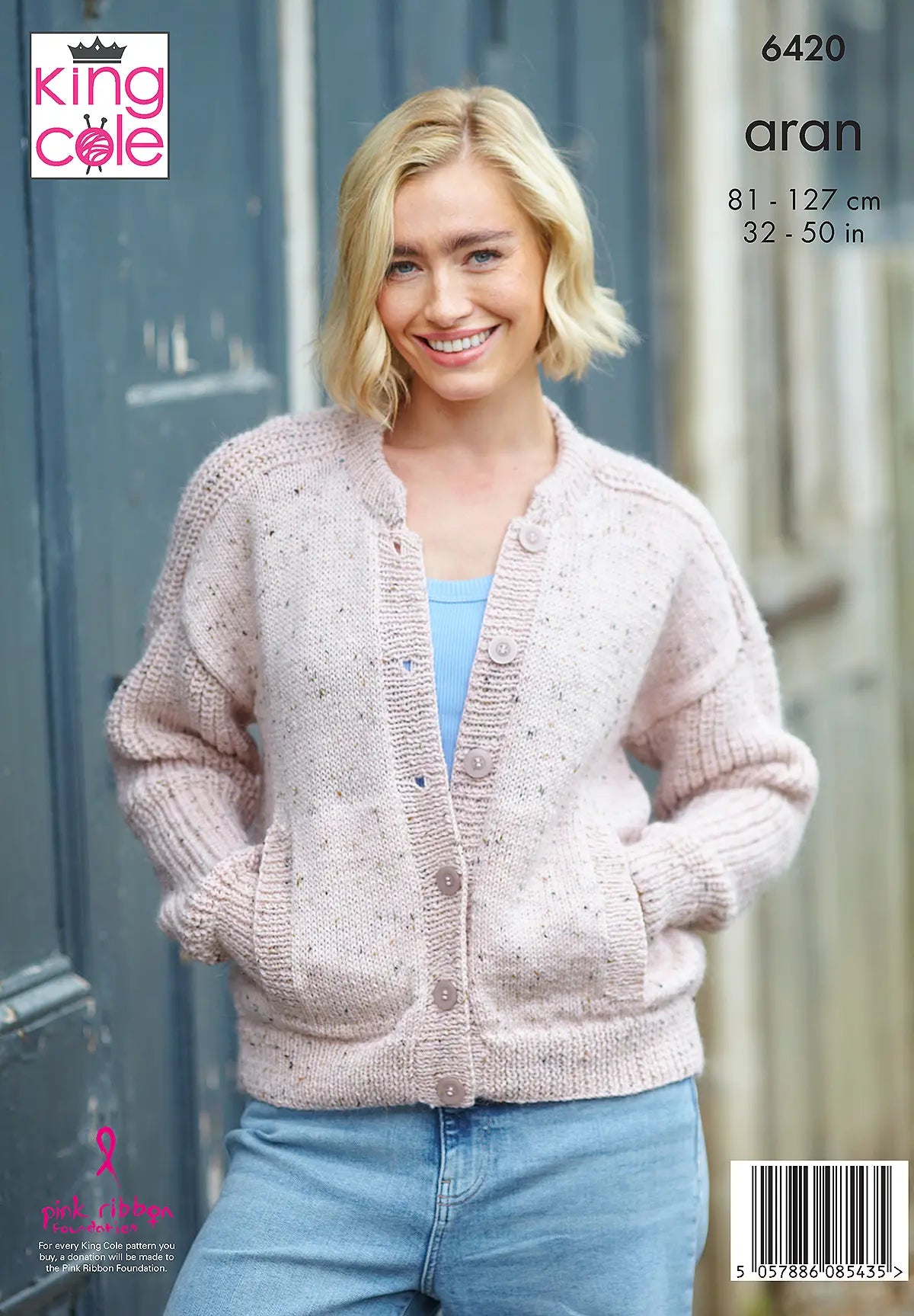 Ladies’ Cardigans knitted in Homespun Aran - King Cole Pattern 6420