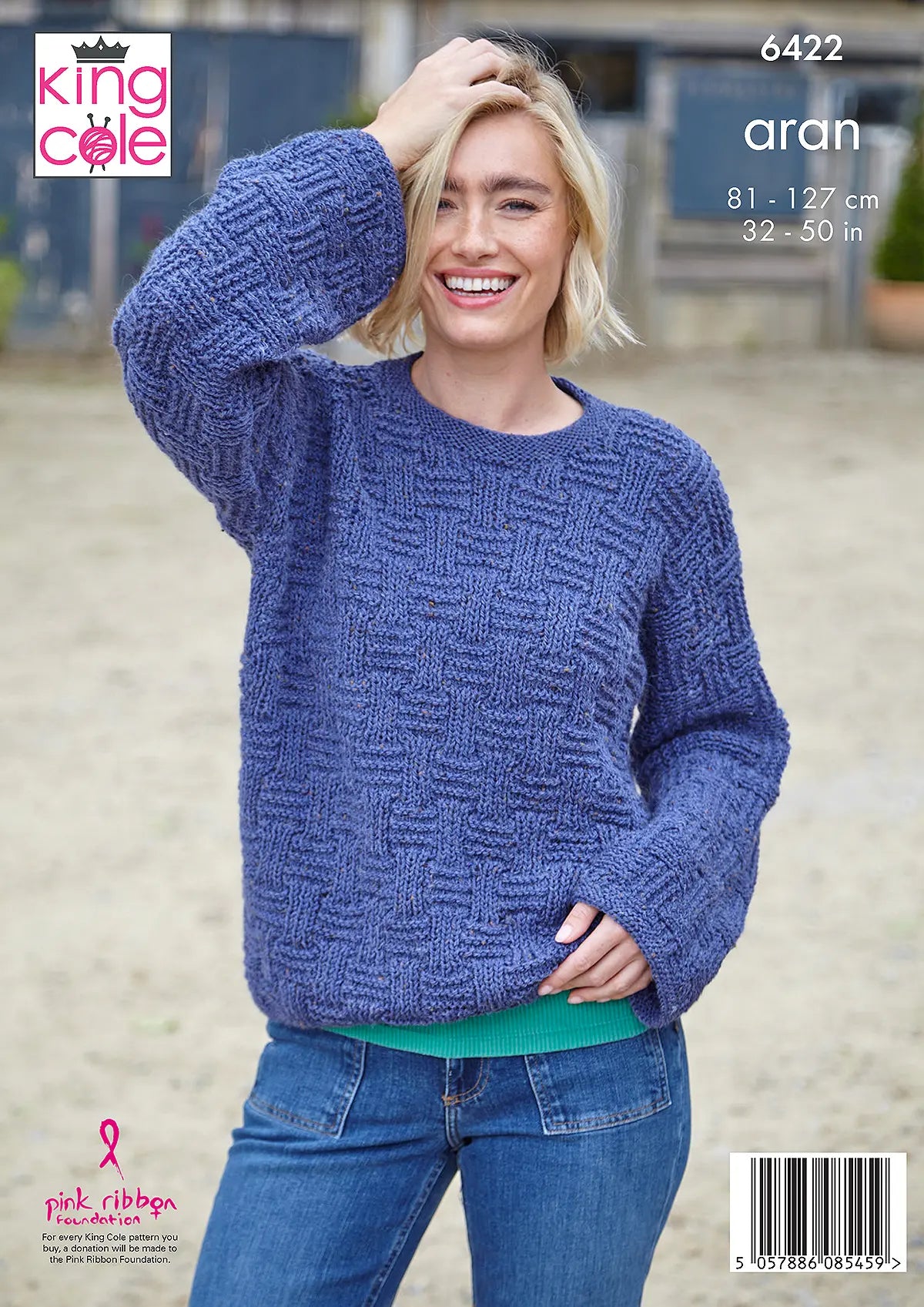 Ladies’ Sweaters knitted in Homespun Aran - King Cole Pattern 6422