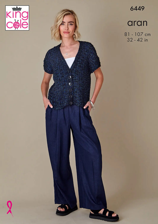 Tunic and Cardigan knitted in Firefly Aran - King Cole Pattern 6449