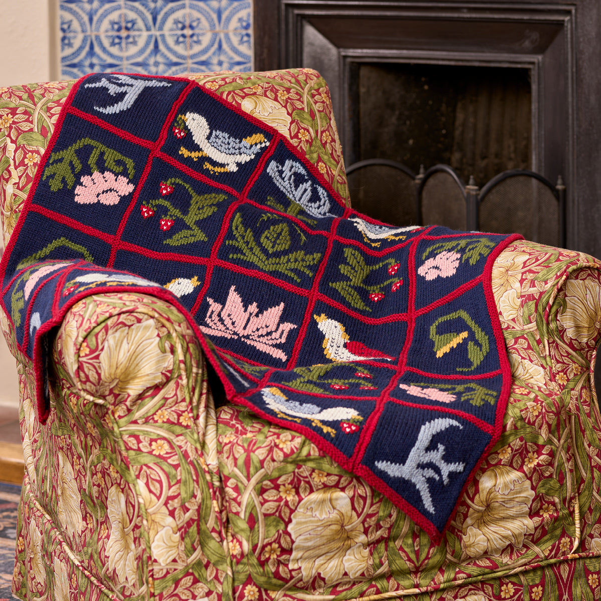 William Morris Strawberry Thief Blanket Kit from West Yorkshire Spinners