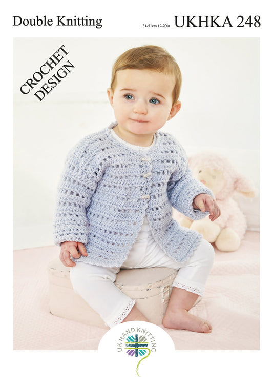 Crochet Cardigan in Double Knitting - UKHKA 248