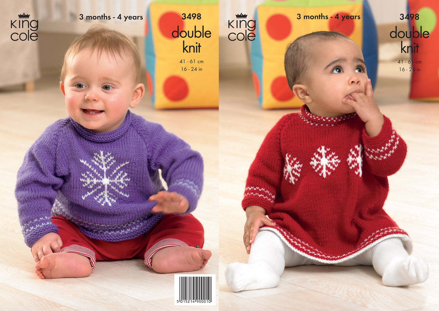 King Cole - Snowflake Christmas Dress and Sweater Pattern 3498