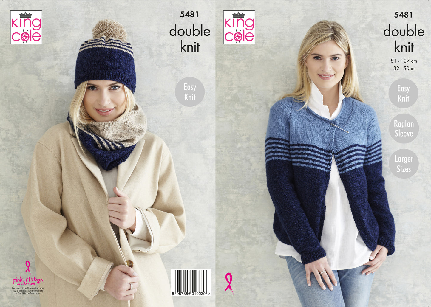 King Cole Pattern - 5481 Cardigan, Hat and Snood