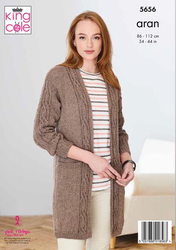 King Cole Forest Aran Pattern 5656 - Waistcoat and Jacket